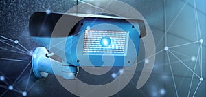 Conncetion over a security cctv camera system - 3d rendering