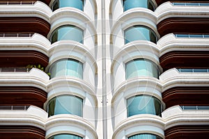 View of the construction of new high-rise luxury apartment buildings in the city of Monaco