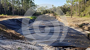 A before and after view of a construction site showing the dramatic improvement in stability and erosion control after photo