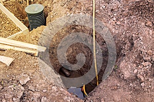 view of construction site with trenches for the Foundation a