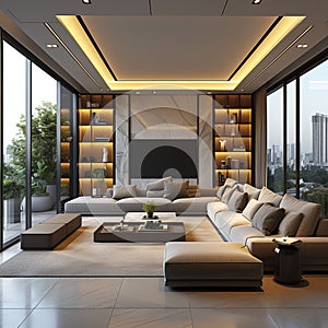 view Contemporary living design modern apartment interior in living or bedroom