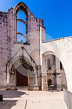 View on The Convent of Our Lady of Mount Carmel in Lisbon. The medieval convent located in the civil parish of Santa Maria Maior