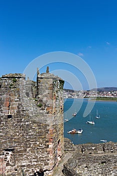 View of Conwy River as seen from Conwy Castle