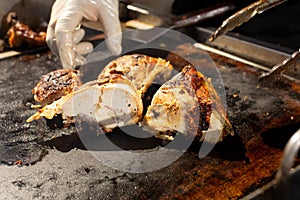 pollo asado, hand, tongs photo