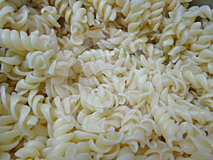 View of cooked italian macaroni pasta