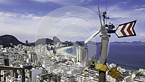View of Copacabana in Rio de Janeiro from Mirante do Pavao photo