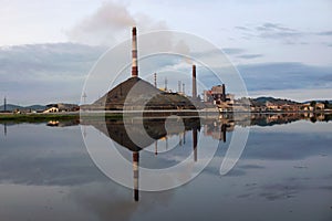 View of the copper plant in the town of Karabash