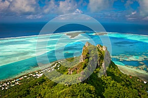 View of coral reef, Maupiti, French Polynes