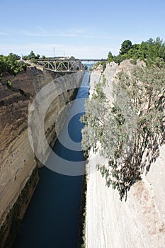 View of the Corinthian canal from the old bridge photo