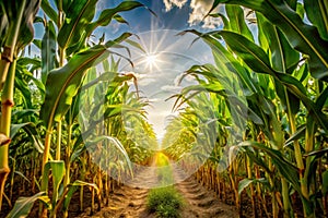 View from inside a corn field