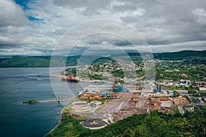 View of Corner Brook from Captain James Cook National Historic Site, Corner Brook, Newfoundland and Labrador, Canada