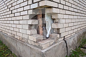 Broken brickwork