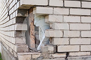Broken brickwork