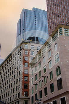 View of a corner of the city of Boston, Massachussetts, USA and its architecture