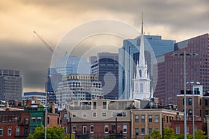 View of a corner of the city of Boston, Massachussetts, USA and its architecture