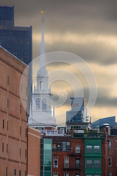 View of a corner of the city of Boston, Massachussetts, USA and its architecture