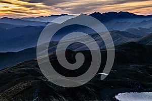 View from Corno alle Scale Mount, Appennini, Italy photo