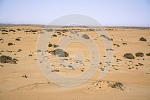 View on Corralejo sand dunes in Fuerteventura