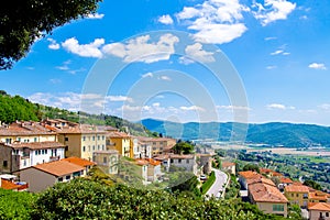 View of Cortona, medieval town in Tuscany, Italy