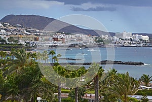 View of Costa Adeje on a cloudy day. Tenerife,Canary Islands,Spain.