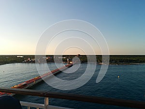 View of Costa Maya, Mexico from deck of cruise ship