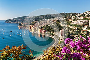 view of Cote d 'Azur near the town of Villefranche-sur-Mer