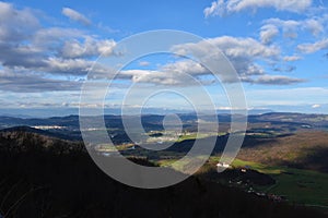 View of the countryside around the town of Grosuplje in Dolenjska, Slovenia