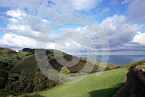 View of the countryside in baswue country on the coast