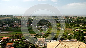 View of the countryside from the Ponte di Ariccia with safety nets installed