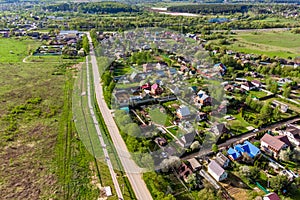 View of the countryside in Russia from the air