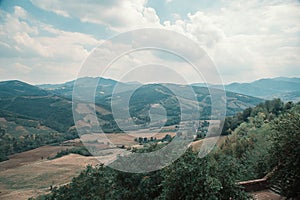 View of the countryside from the town of Vigoleno