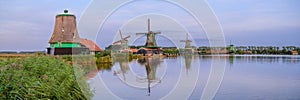 View of a couple of Dutch Windmills