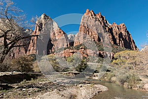 View of the Court of the Patriarchs, Zion National Park