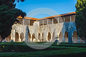 view on a courtyard of an ancient monastery photo