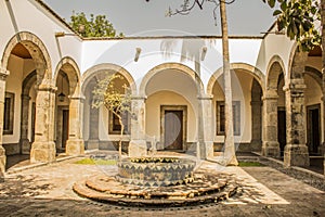 View of a courtyard of the cultural Institute Cabanas in Mexico photo