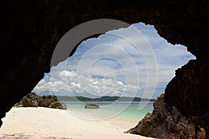 View from a cove. White beach. Boracay Island. Western Visayas. Philippines