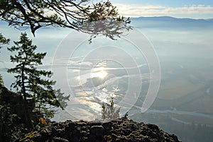 View of the Cowichan River Estuary from Mount Tzouhalem, Vancouver Island, British Columbia photo