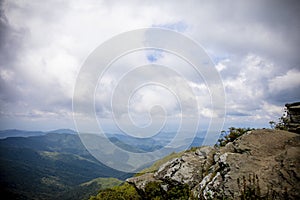 Landscape view from the Craggy Gardens Pinnacle Trail