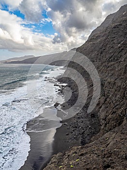 View of craggy western coast of Grand Canary island, Canary Islands, Spain