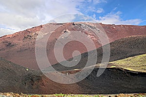 View into the crater of Eldfell Volcano on the island of Heimaey-Vestmannaeyjar-Westman Islands- Iceland