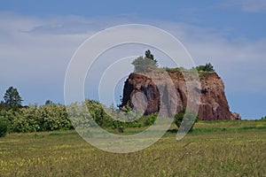 A view of the crater of the inactive volcano in Racos, Brasov County, Romania