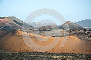 View of the crater of a volcanic mountain photo
