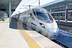 View of a CRH high-speed bullet train