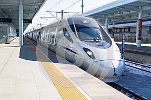 View of a CRH high-speed bullet train photo