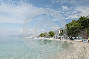 View of Croatian pebble beach