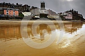 View of Cromer beach and town