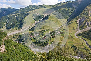 View from Cross pass into Georgian village