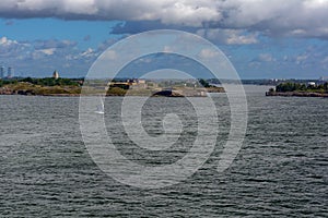 View from cruise ferry heading to Helsinki and approaching the Suomenlinna