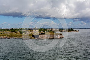 View from cruise ferry heading to Helsinki and approaching the Suomenlinna