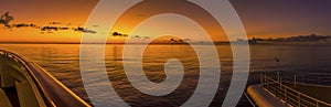 A view from a cruise ship moored off St Kitts after sunset